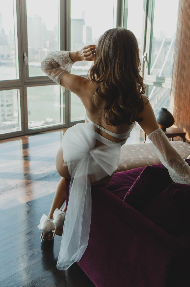 PALERMO TOP- LACE SLEEVES- BRIDAL