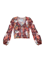 Load image into Gallery viewer, TUSCAN PRINTED TIE FRONT TOP