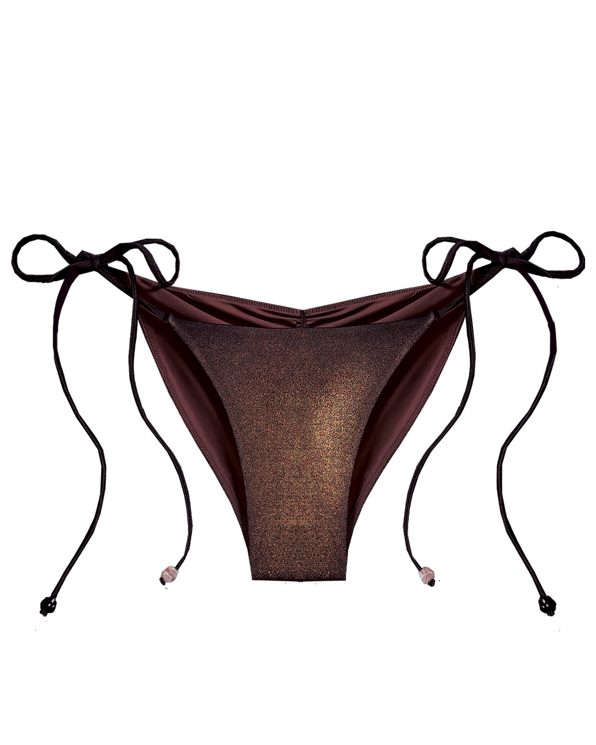 La Perla Bottom | Metallic Cheeky Tie Bikini Bottom | TRUSSO SWIM